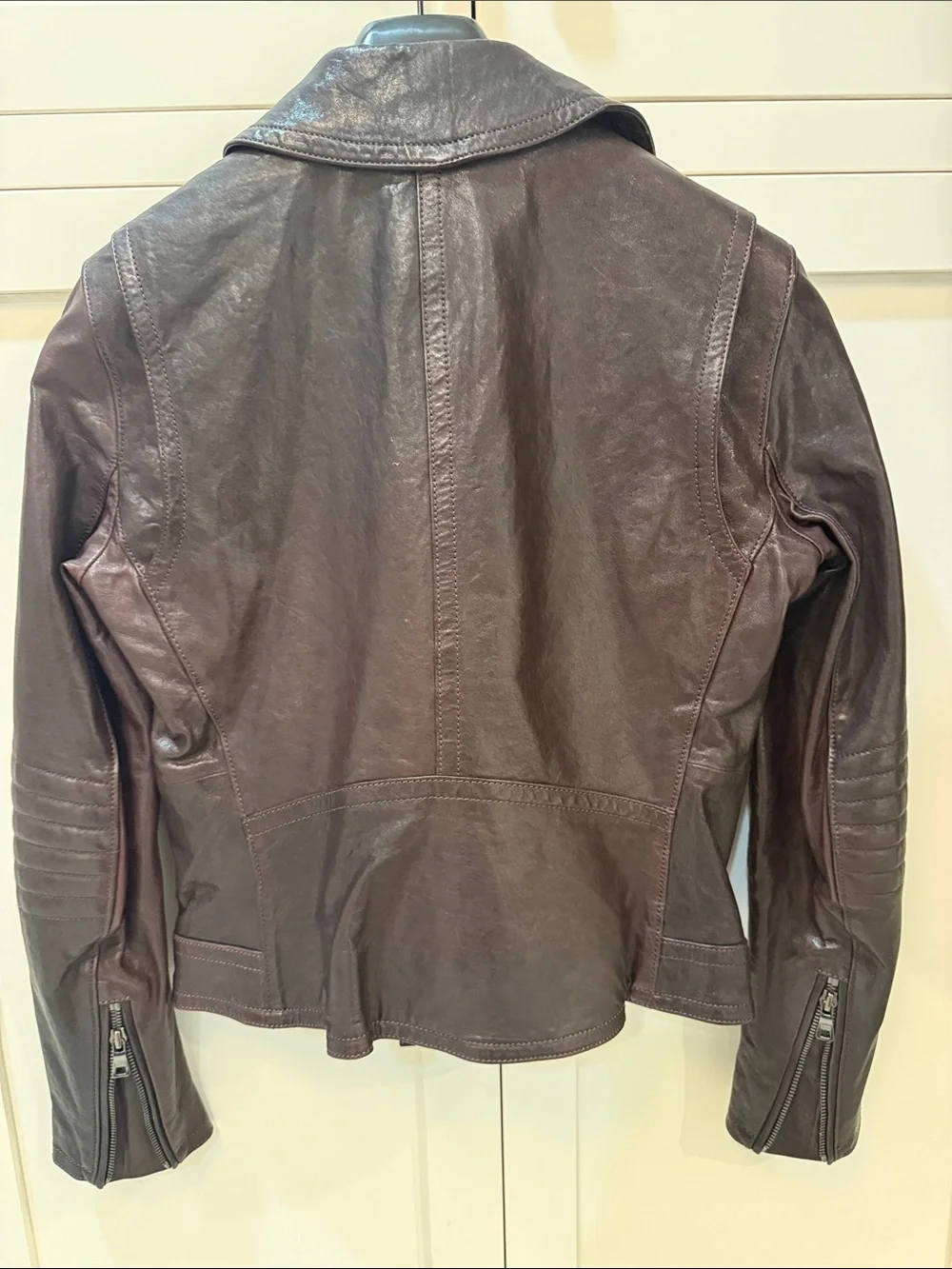 Coach Women’s Oxblood Leather Biker Jacket